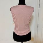 Free People Beach Womens Ribbed Light Pink Crop Top Size L Large Photo 2