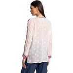 Johnny Was The Audrey Mandarin Collar Silky Embroidered Button Front Top XS $345 Photo 3