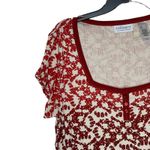 Liz Claiborne Villager Liz‎ Claiborne Women Large Rib Square Neck Henley Short Sleeve Top NWT Photo 2