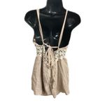 Sage  Women’s Romper Size Medium‎ Light Tan Crochet Waistband Straps Photo 1