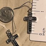 kim rogers Cross Silver Tone Antique Earrings Photo 4