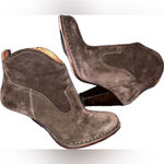 Frye  Madeline Brown Suede Leather Short Ankle Booties Heels Cowgirl Western  7M Photo 4