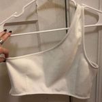 Tobi One Shoulder White Crop Top Photo 0