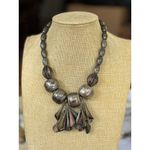 Chunky Metallic Statement Necklace & Gold Photo 3