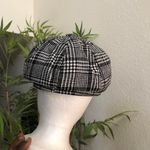 Black grey white plaid newsboy baker boy hat cap. Great preloved condition One Size Photo 3