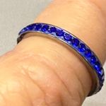 Fashion Ring Blue Rhinestone Infinity Band Size 6.75 Stainless Steel 17mm Photo 10