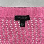 Talbots  M/L Pink & Red Ombre V-Neckline Open Weave Crochet Knit Poncho Top Photo 2