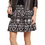 J.Crew Blurred Ikat Pleated Mini Skirt in Black White‎ Zipper Back, Size 4 Photo 0