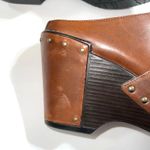 Dansko  Francine Womens Leather Wedge Clogs Heeled Shoes Slip On Brown Size 40 Photo 5