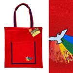 Vintage 70s Deadstock Ralfeaux Pride Peace Tote Bag Red Photo 1