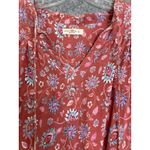Natural Life  Boho Maxi Dress L Red Floral Patchwork‎ Cuff Festival Style Photo 6