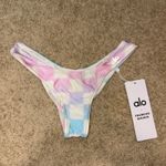 Alo‎ X Frankies Bikinis Cheeky Bikini Bottom Pastel Checker Size S White Photo 2