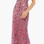 Mac Duggal Floral Beaded Column Gown in Raspberry, Size 2 New w/Tag Photo 14
