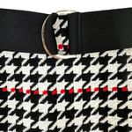 Hugo Boss Vulnova Houndstooth Check Knee Length Skirt Size 12 Black Red White Photo 3