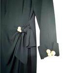 Morton Myles For The Warrens Elegant Black Long Sleeve Dress with Pearl Accents Size 10 Photo 2