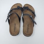 Outwoods  2-Strap Black Strappy Buckled Flat Slip-On Sandals Women's Size 9 Photo 5