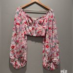 Ruby Sees Pink Floral After School Long Sleeve Crop Top Size US 2 Photo 1