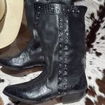 MARC ALPERT 100% LEATHER WESTERN STUDDED BOOTS BURNING MAN SIZE 8.5 A13 Black Photo 2