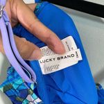 Lucky Brand  Women's Blue Floral Graphics V-neck Cutout One Piece Swimsuit Size L Photo 6