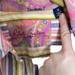 Robert Graham  Multicolor Stripe Short Sleeve Top Button Down Medium Women Photo 1