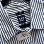 Gap NWT  organic cotton poplin big shirt blue stripe Photo 2
