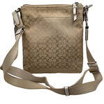 Coach  Tan and Off White Signature Canvas Crossbody Photo 1