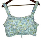 Toby Heart Ginger  floral ruffle‎ crop top Sz L Photo 1