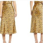 4SI3NNA Quinn Medium Gold Orange Black Animal Print Satin Midi Skirt Photo 2