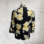 Emma James  By Liz Claiborne Linen Blend Size 12 Floral Blazer Jacket Navy Photo 1