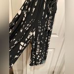 INC Size L Black White Mandala Wide Leg Cropped Jumpsuit Gold Ring Detail Belted Photo 5