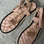 Miss Lola Nude Quilted Sandals Photo 0