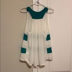 Andrée Green and white striped Racer back tank Photo 1
