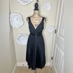 The Limited NTM: Empire Waist Pleated Accordion Skirt Black Midi Dress Sz 10 Photo 1