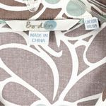 BODEN Riviera Brown Floral Front Button 3/4 Sleeves Pleated Dress, Size 6 Photo 2