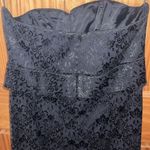 White House | Black Market  Black Brocade strapless cocktail Dress Photo 6