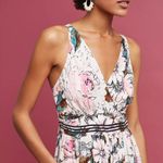 Anthropologie Plenty by Tracy Reese Pink and White Floral Jumpsuit with Wide-Leg Silhouette Photo 1