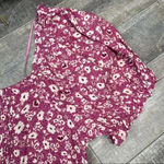 Elodie  Floral Print Cropped Short Sleeve Boho Top in Berry NEW Size XL Photo 4