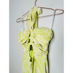 RONNY KOBO X RTR Green Printed Knotted Neckline Waist Cutout Dress Size 4 Photo 11