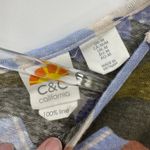 C&C California Tropical Beachy Top Womens Medium White Linen Button Back Photo 5