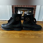Mario Valentino 🔥NEW VALENTINO Marti Leather Boot  Black Size 10 Studed Designer Photo 5