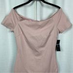 Lulus  Baby Pink Oh My Off The Shoulder Body Con Mini Dress Sz.M NWT Photo 6