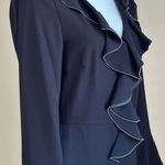 Donna Karan  Classy NWT Black Dress Ruffle outline Sequence Bell Sleeves Sz 8 Photo 2