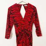Rixo Adriana Zebra Striped Animal Print Red Black Silk Maxi Dress XS Photo 4