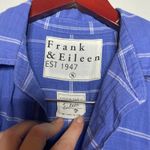 Frank & Eileen  Eileen Woven Button Up in Blue plaid Windowpane Sz S Photo 2