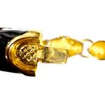 VTG Black Enamel Panther Door Knocker Bangle Bracelet Hinge Ciner Style Gold Photo 6