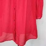 Anthropologie VANESSA VIRGINIA Silvi Red Silk Sheer Peasant Blouse Womens Size S Photo 3