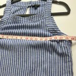 For Cynthia Linen Blend Blue White Stripe Dress Size Large Photo 6