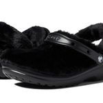 Crocs Women's Classic faux Fur Sure Clogs Roomy Fit Black slide on women size 7 Photo 0