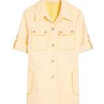 Tory Burch NEW Cotton Twill Safari Shirt in Iced Lemon size 00 Photo 1