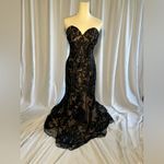 Jovani  Gorgeous Black and Tan Strapless Gown | 6 Photo 1
